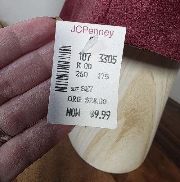 Vintage JCPenney Women’s Embroidered Burgundy Bucket Hat One Size Boho Cottage - Picture 11 of 15